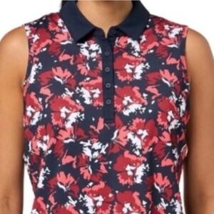 Puma Red and Black Floral Sleeveless Blouse
